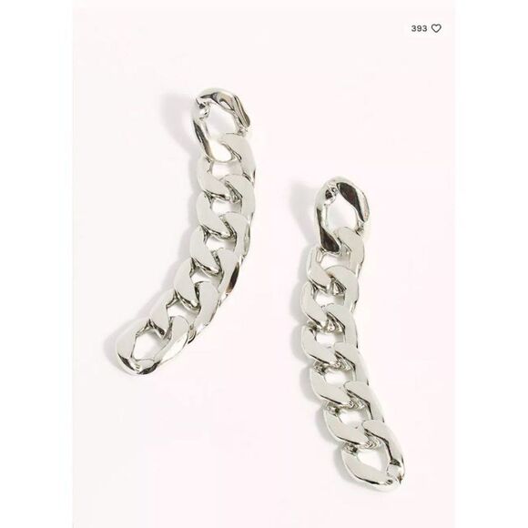 Free People Floating Chain Earrings Silver - Picture 2 of 6